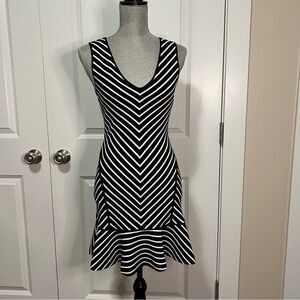 Juicy Couture Black and White Chevron Mini Dress